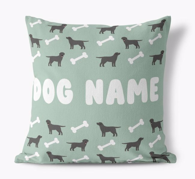 Bone Pattern: Personalized {breedFullName} Canvas Pillow